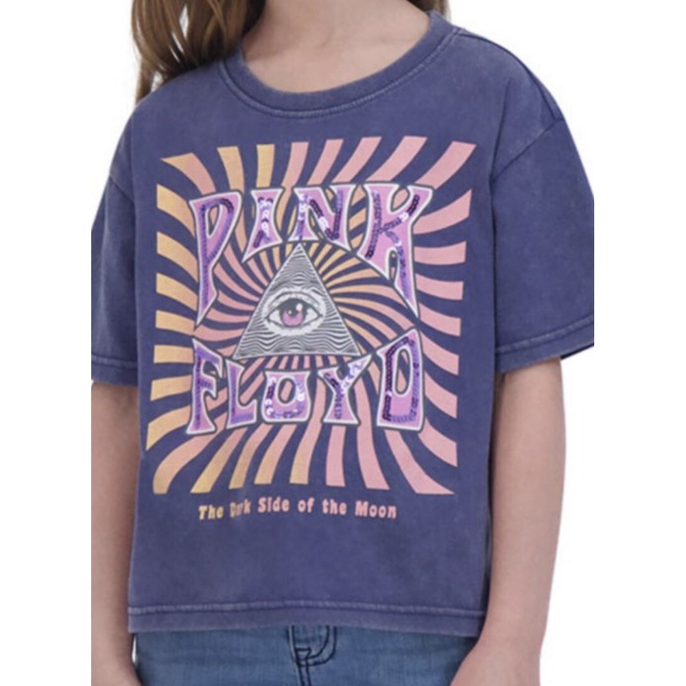 Pink Floyd Dark Side Moon Licensed T Shirt sequins Jr xl 14/16 Woman Small